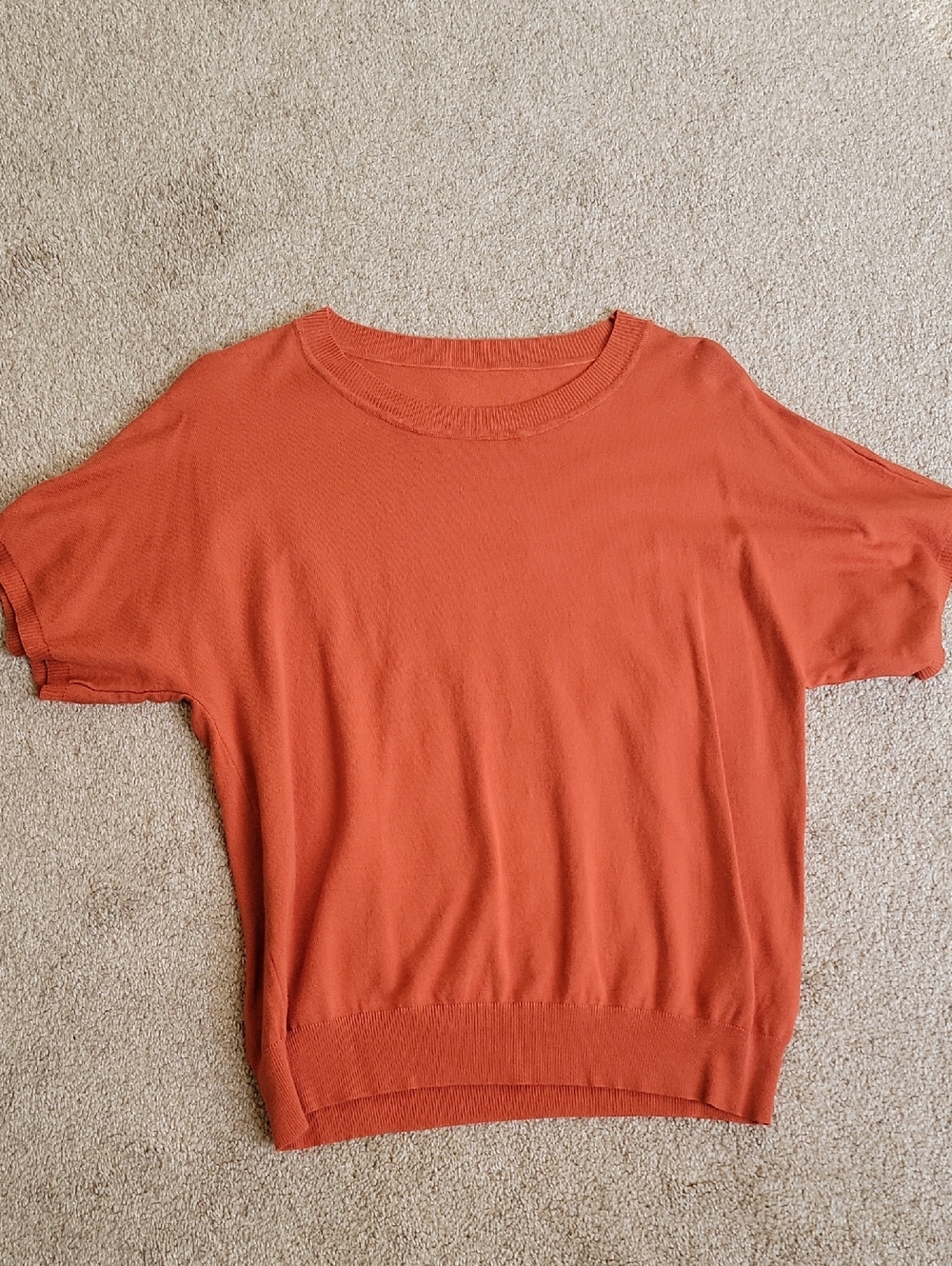 Orange Short Sleeve Knit Top